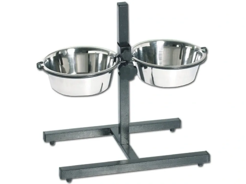 Top Prodej Nerez stojan + misky, 2x2 l