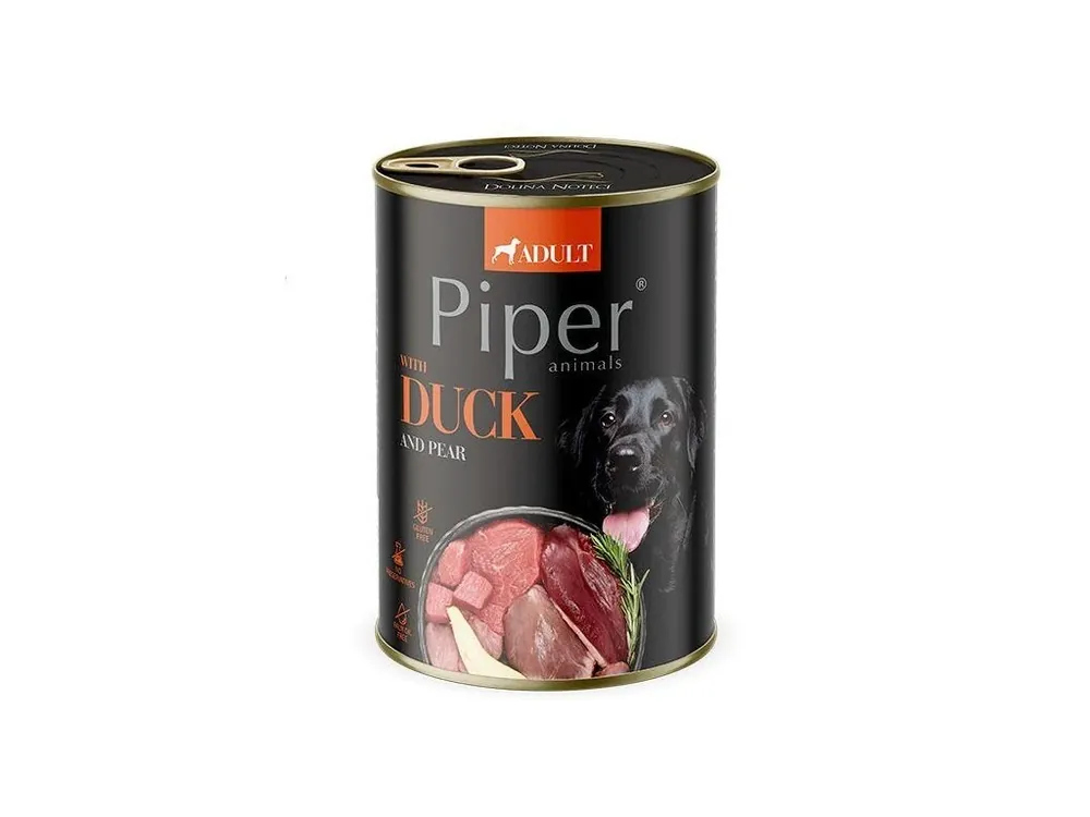 NEW PIPER s kachnou a hruškou, konzerva pro psy 400 g Novinka