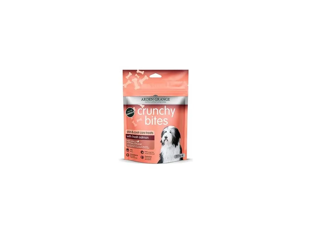 Autentický Pamlsek pro psy Arden Grange Crunchy Bites with fresh Salmon, 225 g