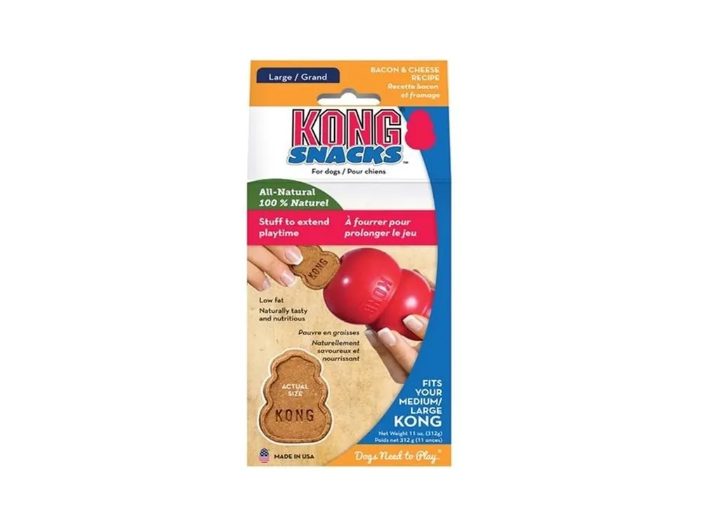 Cenový Hit Pamlsek do hraček KONG Snacks Bacon & Cheese L