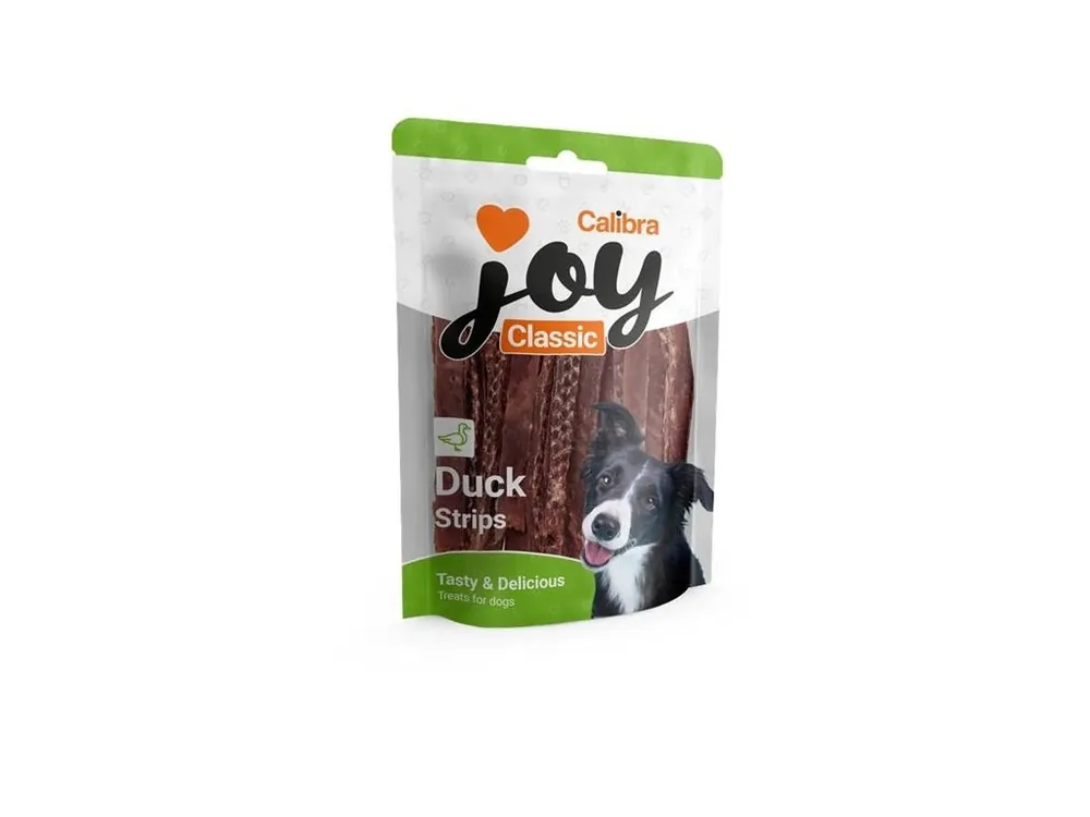 Levný Pamlsek pro psy Calibra Joy Dog Snack Classic Duck Strips, 80 g