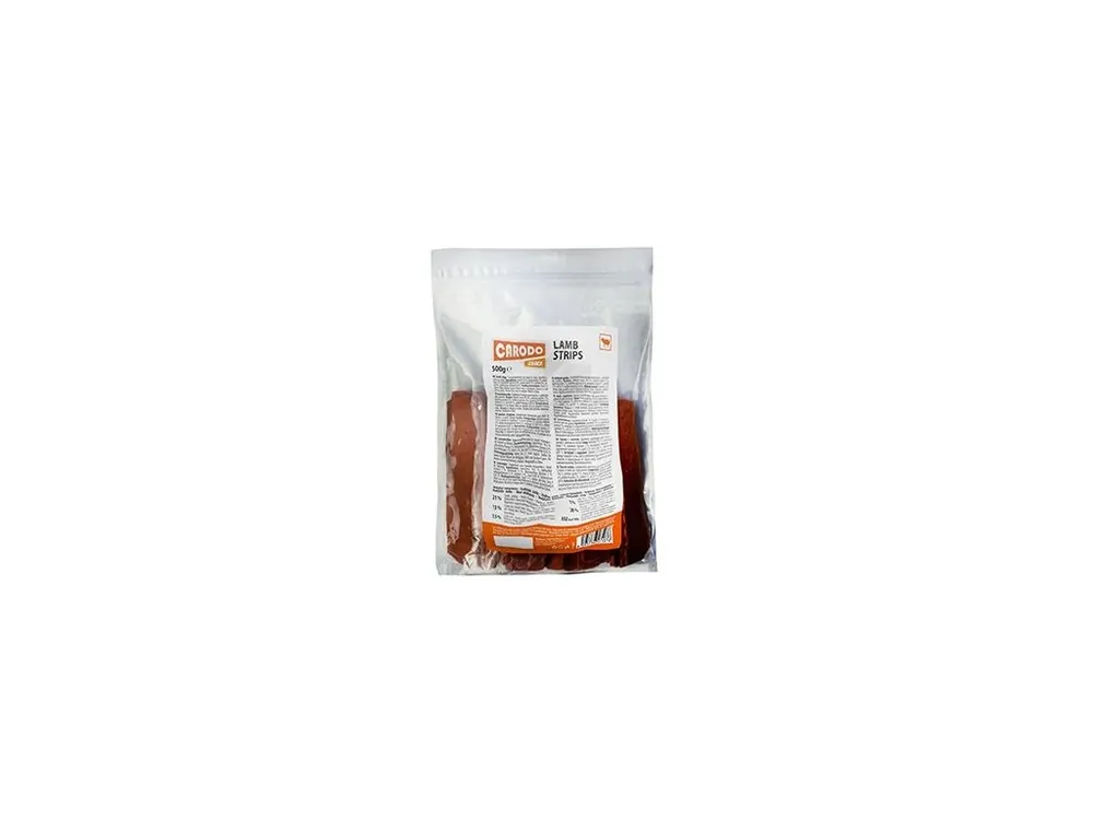 Cenově Výhodný Pamlsek pro psy CARODO Dog Jehněčí proužky, 500 g