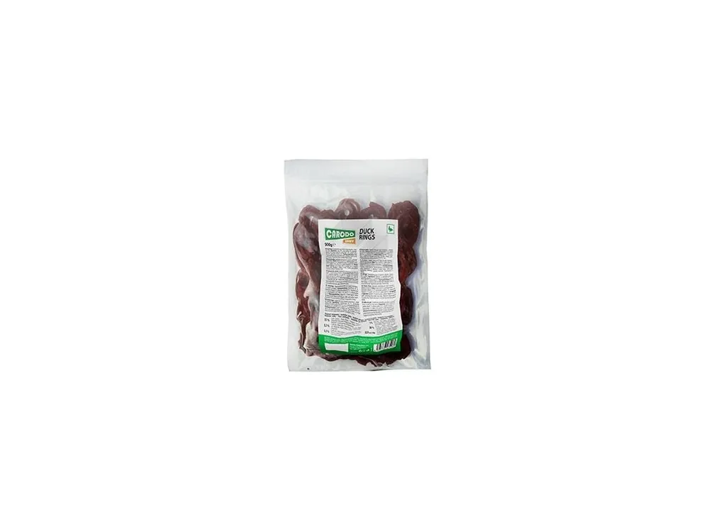 Značkový Pamlsek pro psy CARODO Dog Kachní kroužky, 500 g