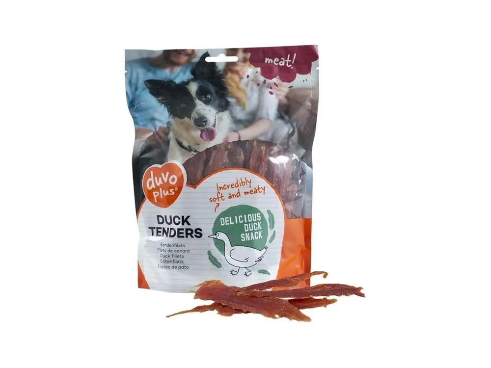 Super Cena Pamlsek pro psy Duvo+ dog Meat! Duck tenders, 400 g