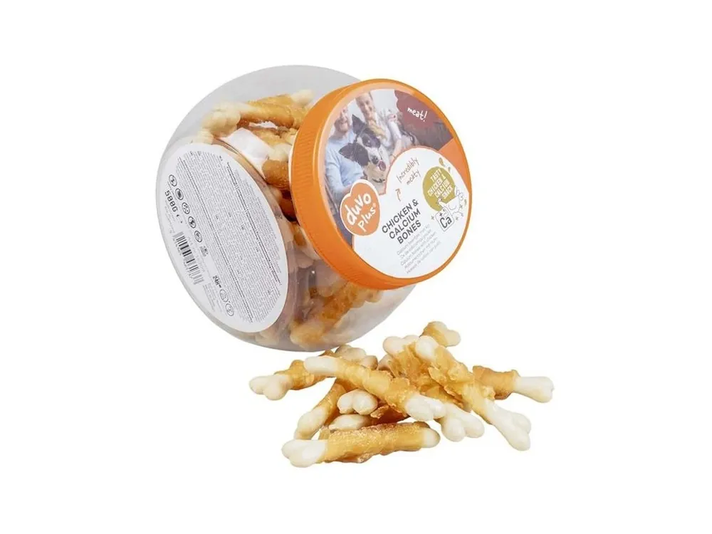 Akční Nabídka Pamlsek pro psy Duvo+ dog Meat! Chicken & calcium bones, 500 g