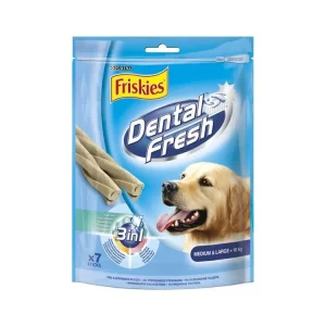 Aktuální Pamlsek pro psy Friskies snack dog - DentalFresh 3 v 1 "M", 180 g
