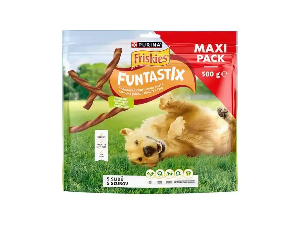 Pamlsek pro psy Friskies snack dog - Funtastix, 500 g Vysoce Kvalitní