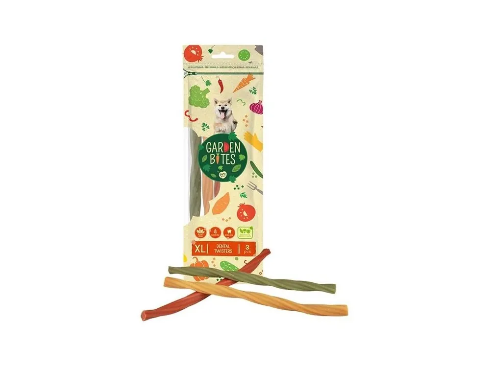 Pamlsek pro psy Garden Bites Dental - Twisters XL, 3 ks, 25 cm Ihned K Objednání