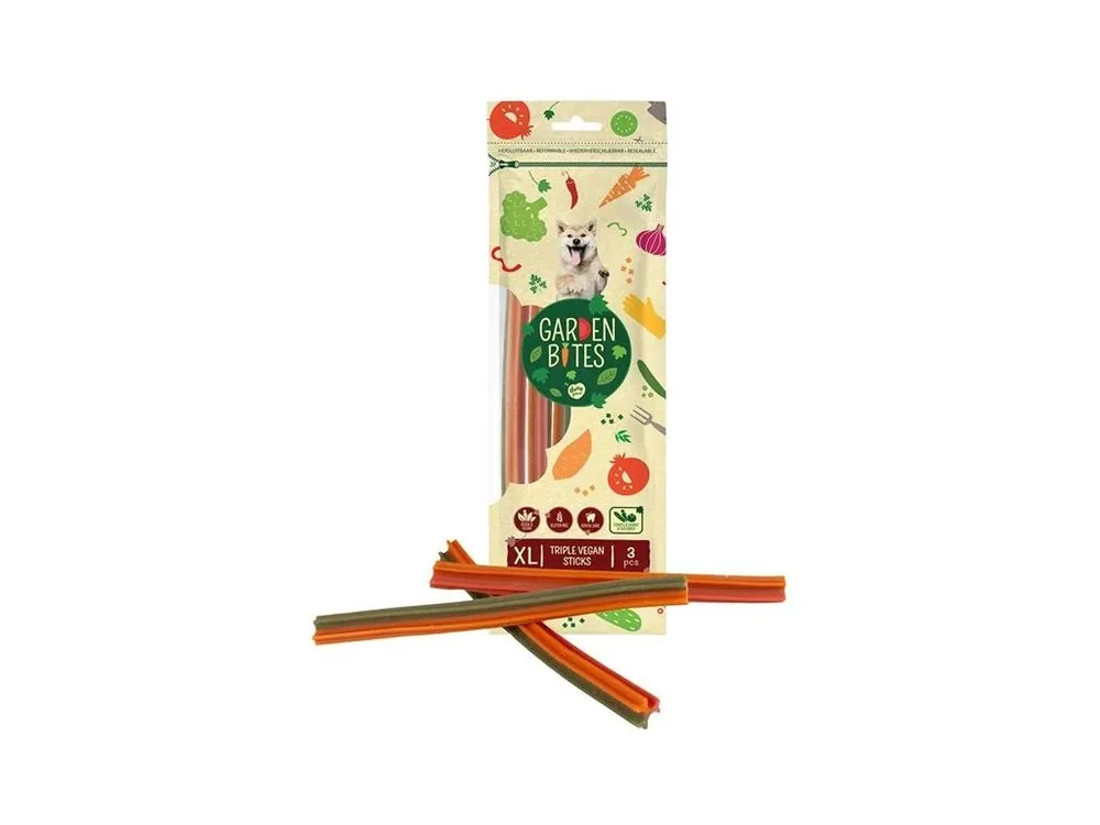 Rychlé Dodání Pamlsek pro psy Garden Bites Vegan - Triple Sticks XL, 3 ks, 25 cm