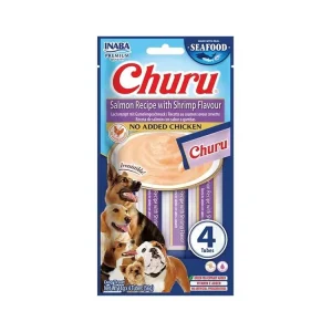 Poslední Šance Pamlsek pro psy Inaba Churu dog snack losos a krevety, 4x14 g