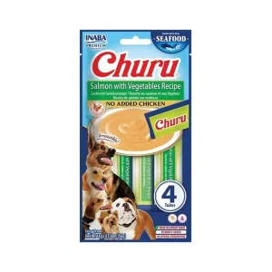 Značkový Pamlsek pro psy Inaba Churu dog snack losos a zelenina, 4x14 g
