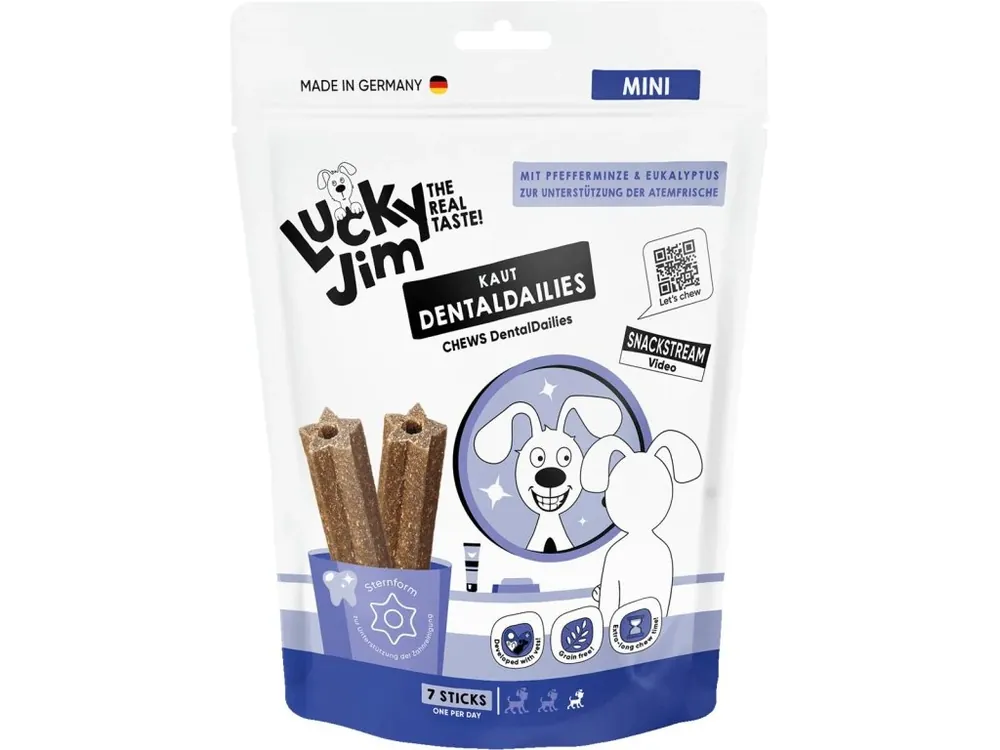 Levný Pamlsek pro psy Lucky Jim DentalDailies Dentální tyčinky s mátou Mini, 170 g
