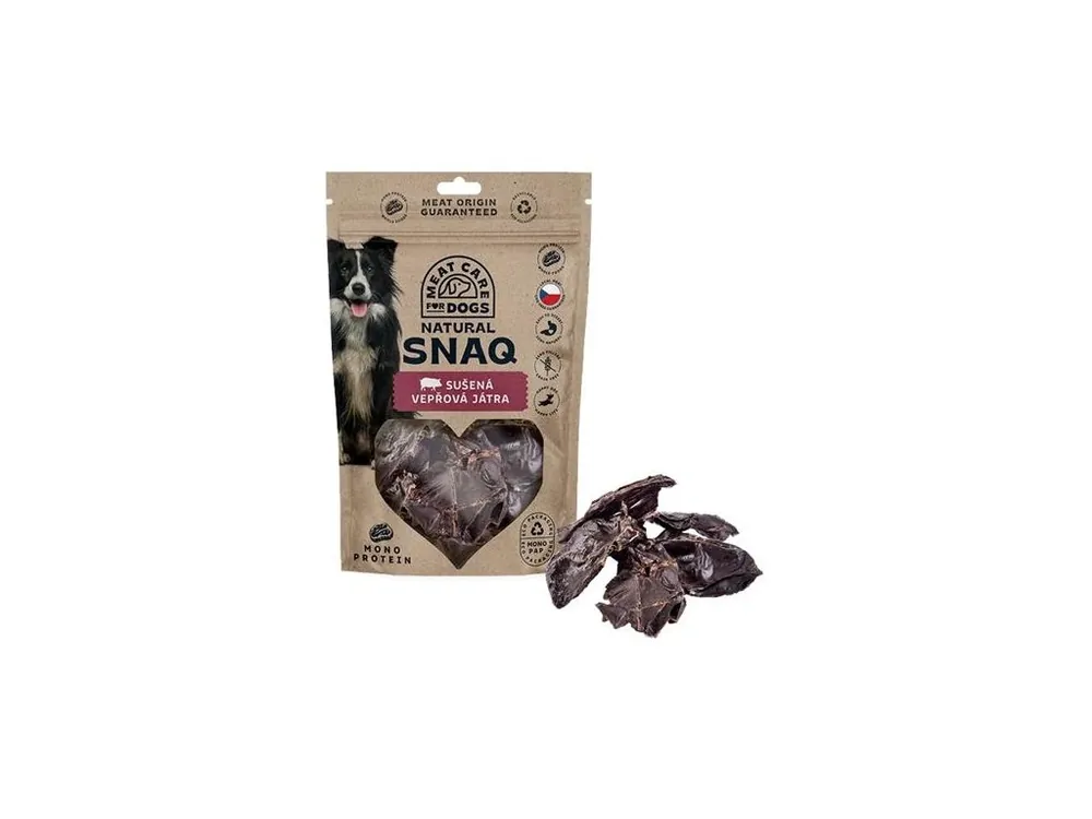Pamlsek pro psy Meat Care Natural Snaq Vepřová játra sušená, 100 g Horká Nabídka