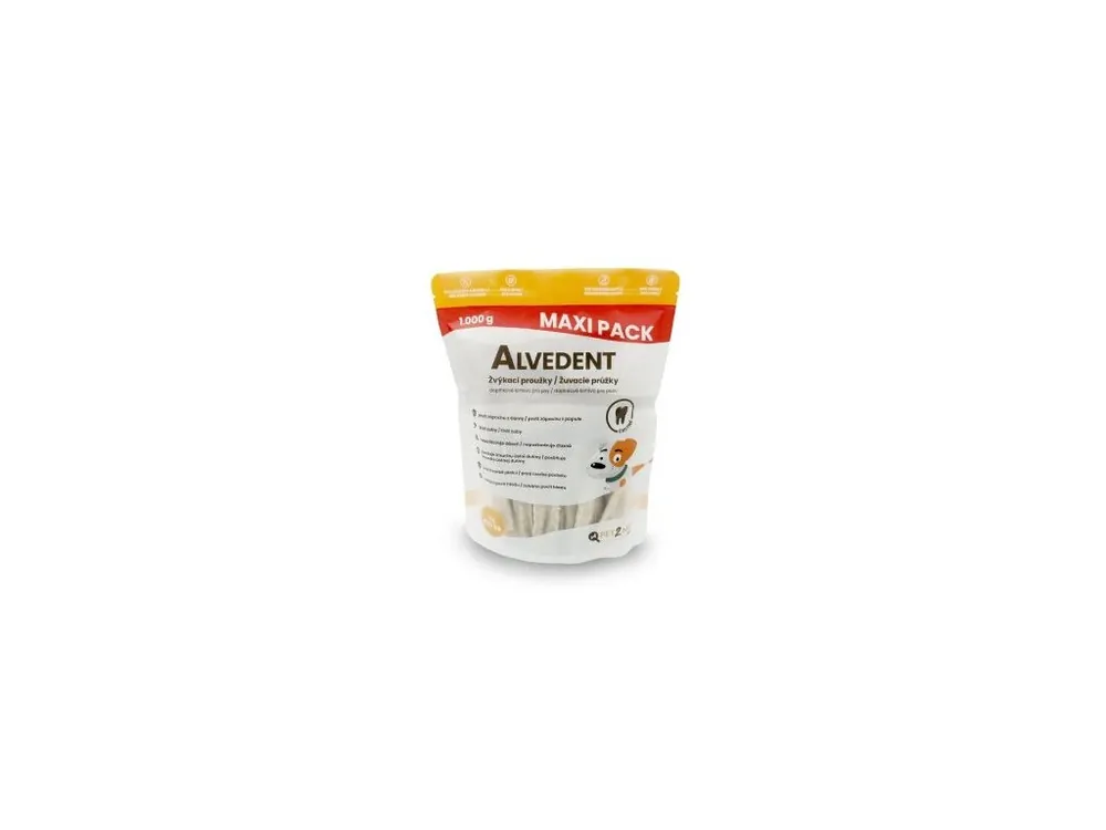 Pamlsek pro psy Supplexan Alvedent Pet2Me žvýkací proužky, 100 ks/1 kg Levný