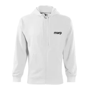 Pánská mikina s kapucí Marp Signature - bílá Oblíbený