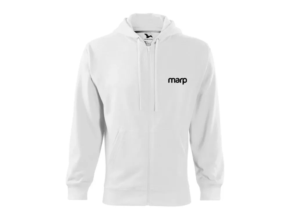 Pánská mikina s kapucí Marp Signature - bílá Oblíbený