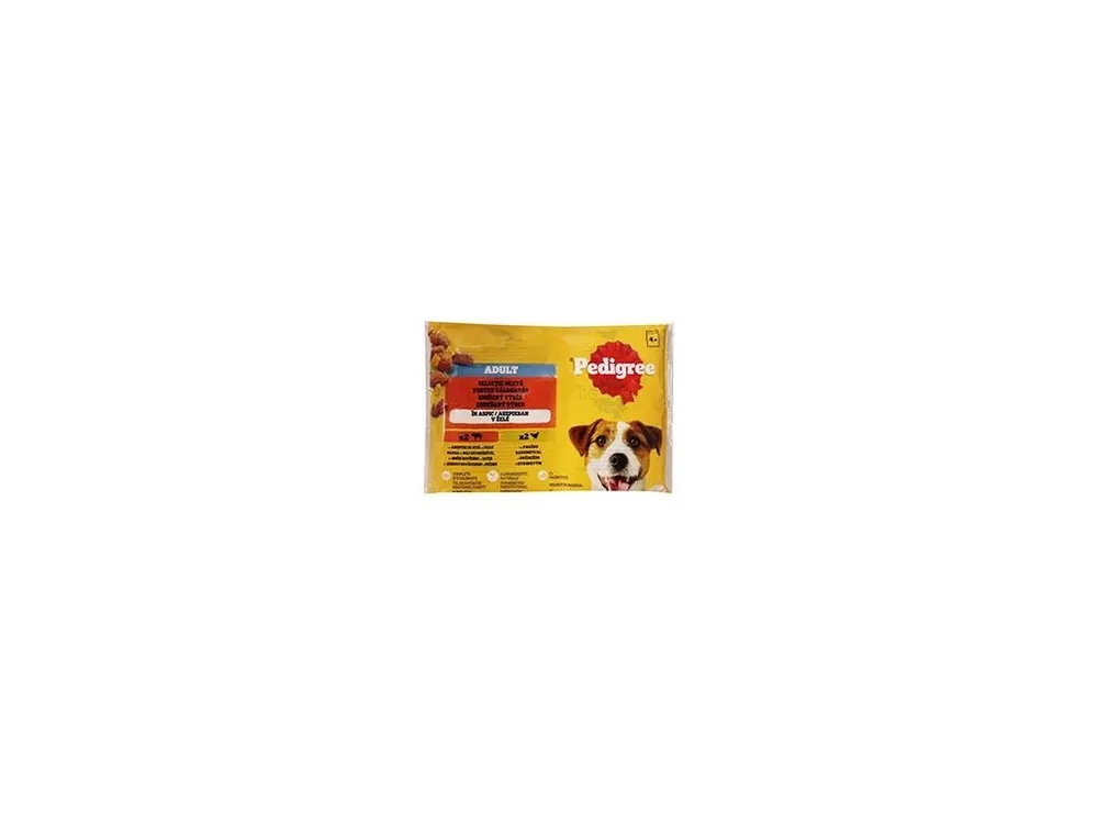 Bezpečná Platba Pedigree kapsa Adult hovězí/drůbeží v želé 4x100g