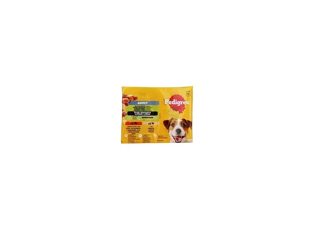 Výprodej Pedigree kapsa Adult kuře se zel./hovězí se zel.4x100g