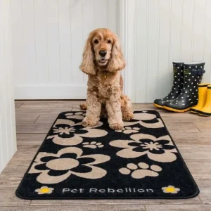 PET REBELLION Běhoun XL Flowers Black 57x110cm Levný