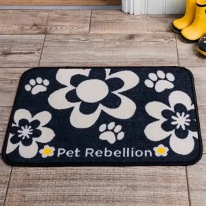 PET REBELLION Dinner Mate Flowers Black Kobereček pod misku 40x60cm Sezónní Sleva