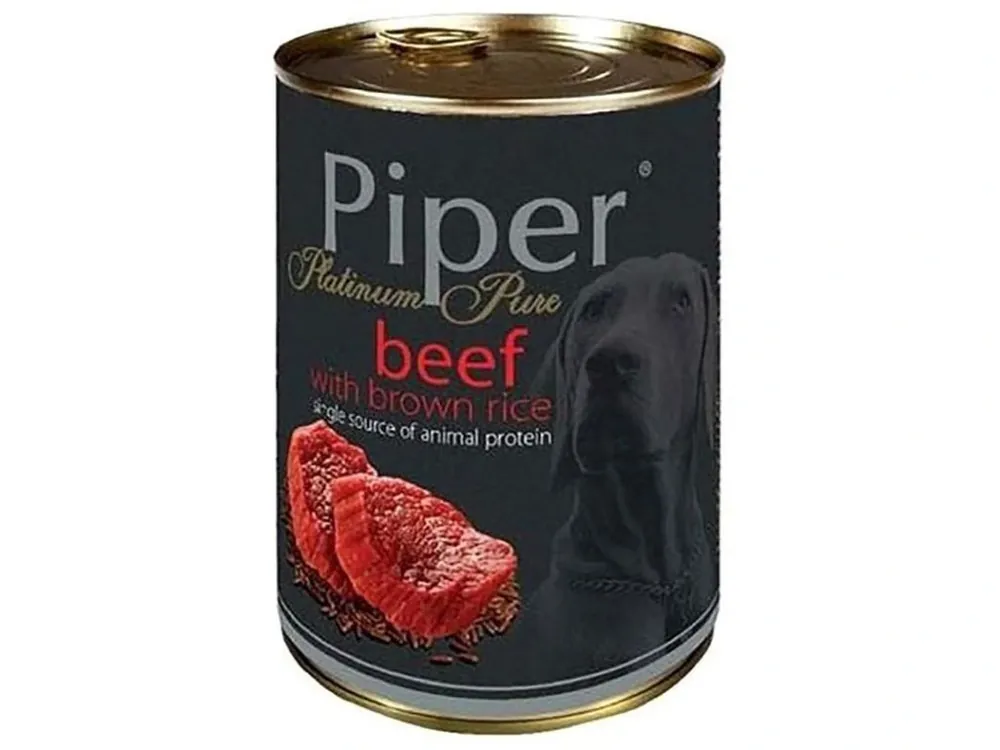 PIPER PLATINUM PURE hovězí s hnědou rýží, konzerva pro psy, 400 g Bezpečná Platba