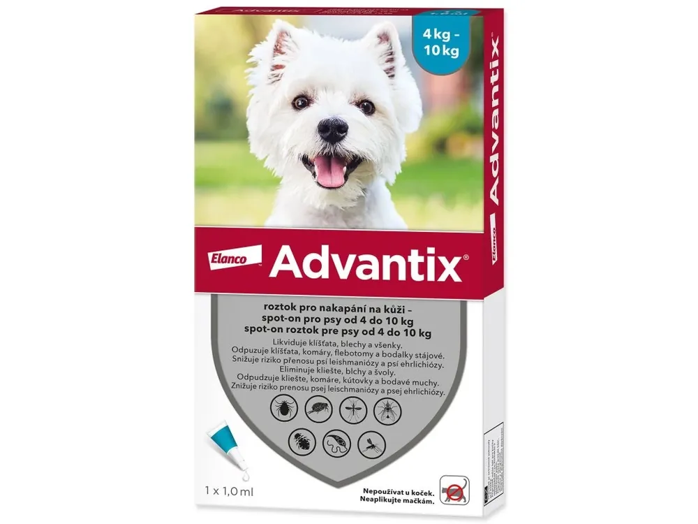 Pipeta Advantix Spot-on 1x1ml 4-10kg ! Finální Výprodej