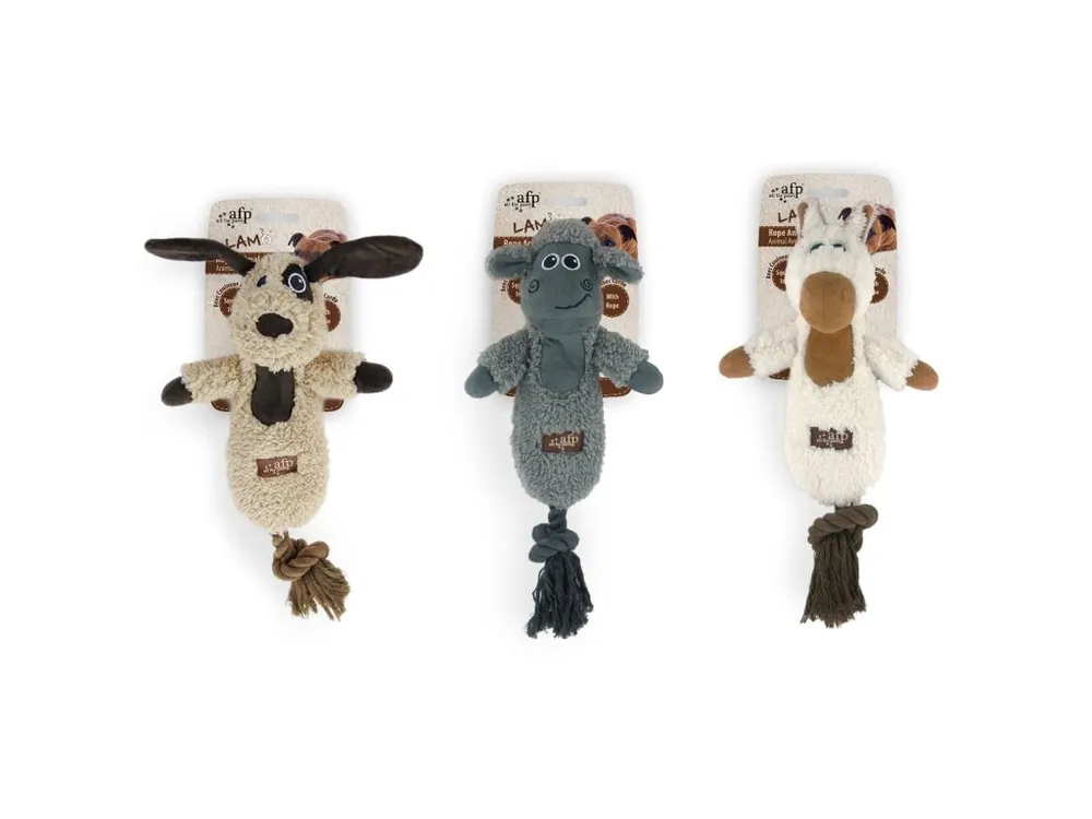 Plyšová hračka pro psy AFP Lamb Jumbo Plyšové zvířátko s provazem, 32 cm Omezená Nabídka