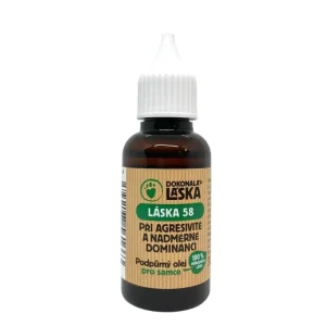 Podpůrný olej pro psy Dokonalá Láska 58 při agresivitě a nadměrné dominanci, 30 ml Tovární Cena