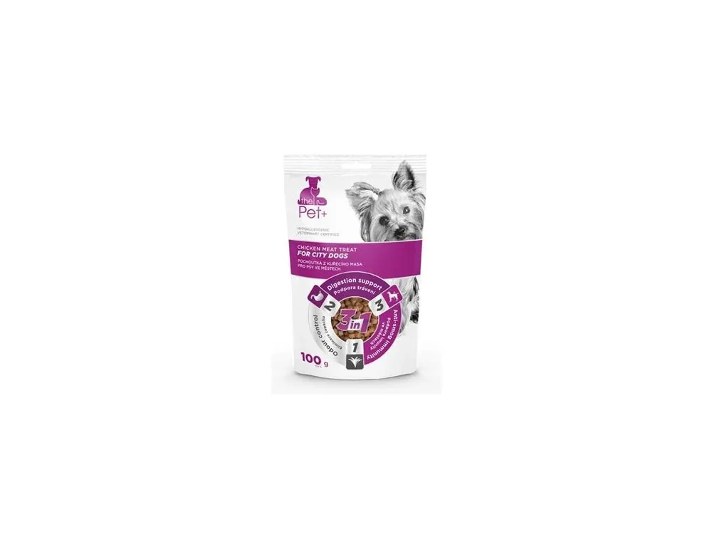 Nová Kolekce Pochoutka Pet+ 3v1 for City Dogs kuřecí 100g