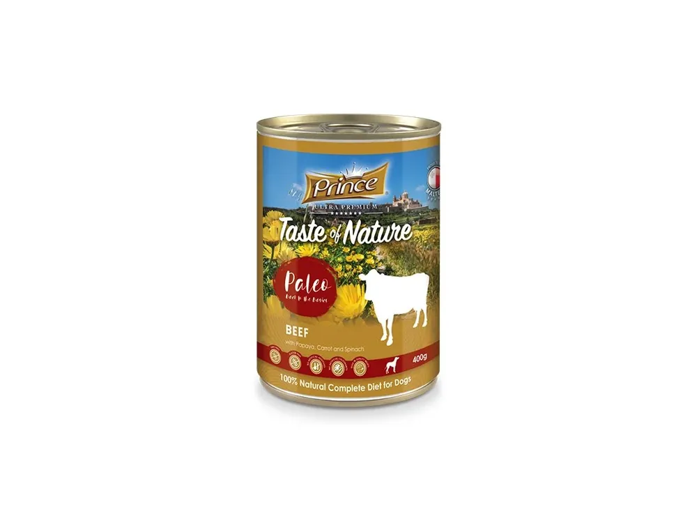 PRINCE PREMIUM HOVĚZÍ S PAPAJOU, MRKEV A ŠPENÁT 400G Levný