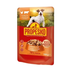 PROPESKO Dog hovězí a kuřecí, kapsa 100 g Bezpečná Platba