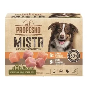 Nejlepší Cena PROPESKO Dog Mistr kuře, krůta v omáčce, kapsa 85 g (12 pack)