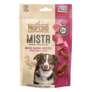 PROPESKO Dog Mistr měkké kachní kostičky GF 90 g Časově Omezené