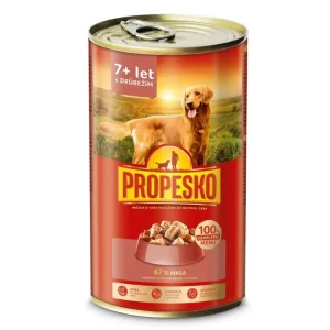 PROPESKO Dog Senior drůbeží a mrkev v omáčce, kousky 1240 g Omezená Nabídka