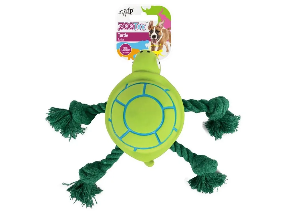 Akce Přetahovací hračka pro psy AFP Zootex Želva s provazy, 22 cm