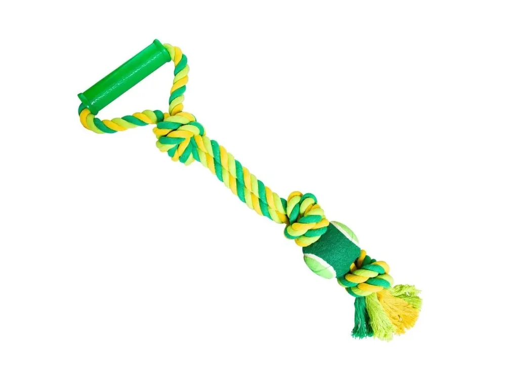 Přetahovadlo s rukojetí HipHop 3 uzly, tenisák 45 cm / 310 g limetová, zelená Dokud Zásoby Vydrží