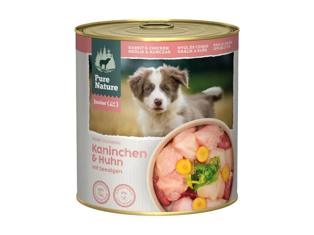 Poslední Šance Pure Nature Dog Junior konzerva Králík a Kuře 800g