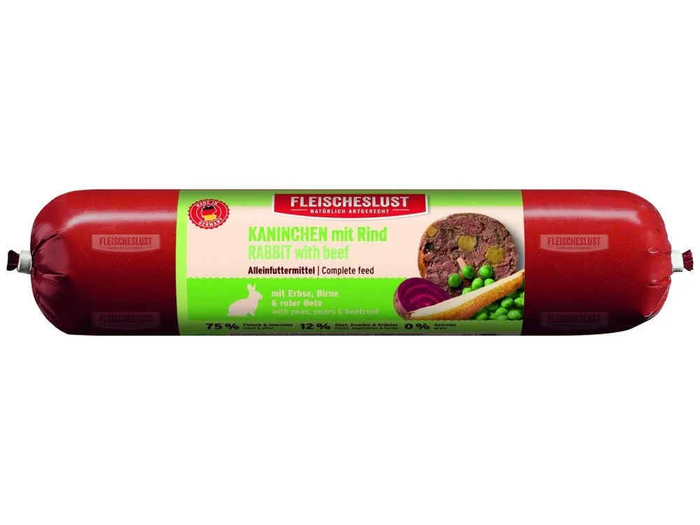 RABBIT WITH BEEF WITH PEAS, PEARS & BEETROOT 400G Vrácení Zdarma