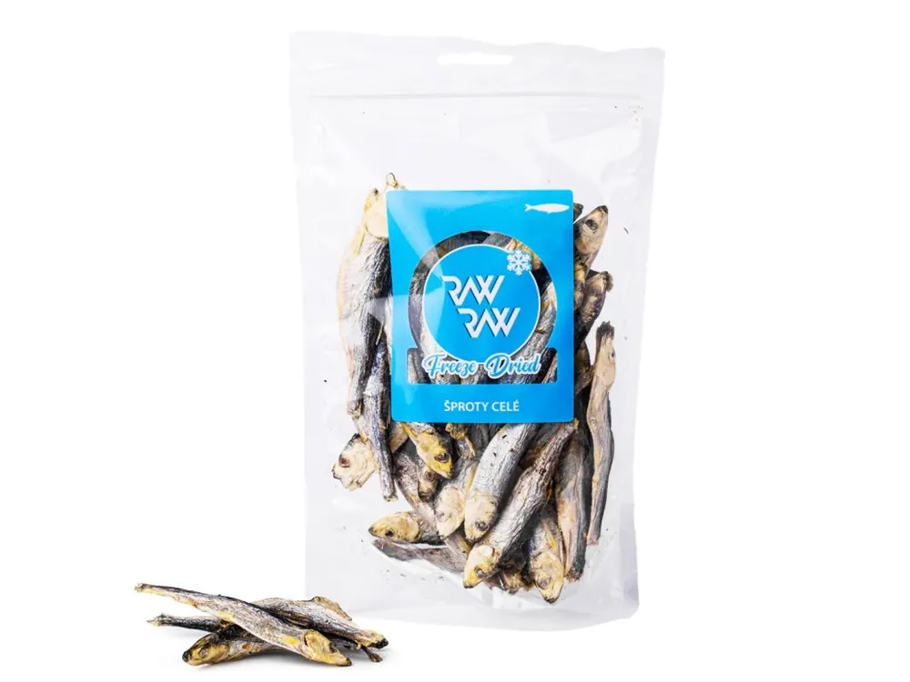 Autentický RAW RAW Freeze Dried Šproty celé 100g