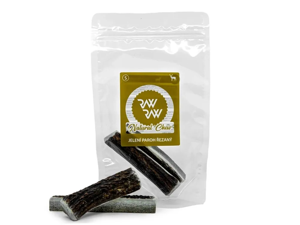 RAW RAW Jelení paroh řezaný S/2ks/90-120g Vrácení Zdarma