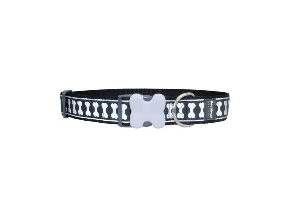 Vysoce Kvalitní Red Dingo obojek – Bones Black – 40 mm x 50-80 cm