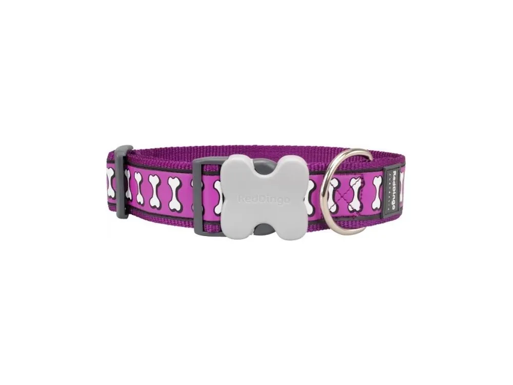 Red Dingo obojek – Bones Purple – 40 mm x 37-55 cm Akční Cena