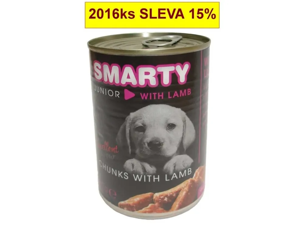 Poslední Šance SMARTY Dog Junior Jehněčí chunks, konzerva 410 g
