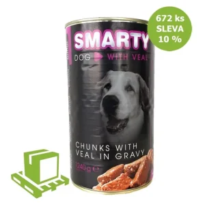 Objednat Nyní SMARTY Dog Telecí chunks, konzerva 1240 g (paleta 672 ks) SLEVA 10 %