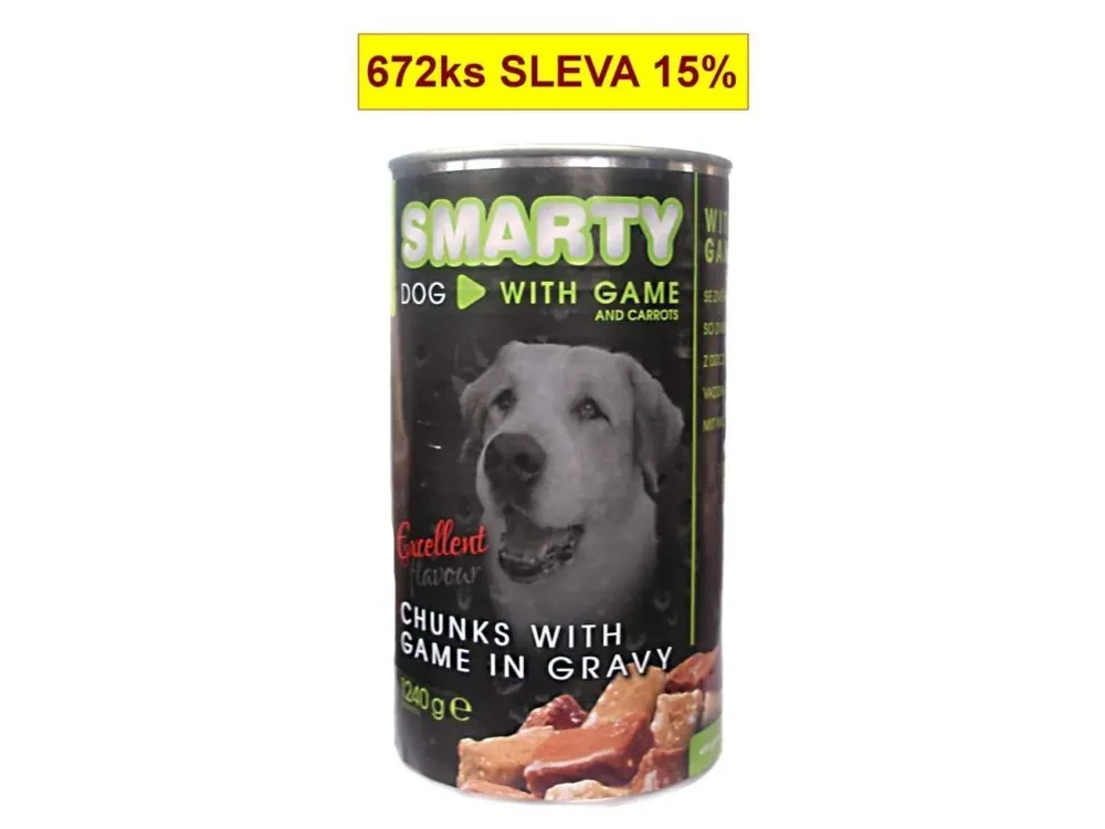 Nejlepší Volba SMARTY Dog Zvěřina chunks, konzerva 1240 g