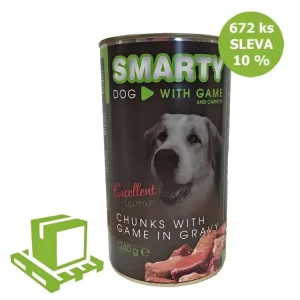 SMARTY Dog Zvěřina chunks, konzerva 1240 g (paleta 672 ks) SLEVA 10 % Ověřený