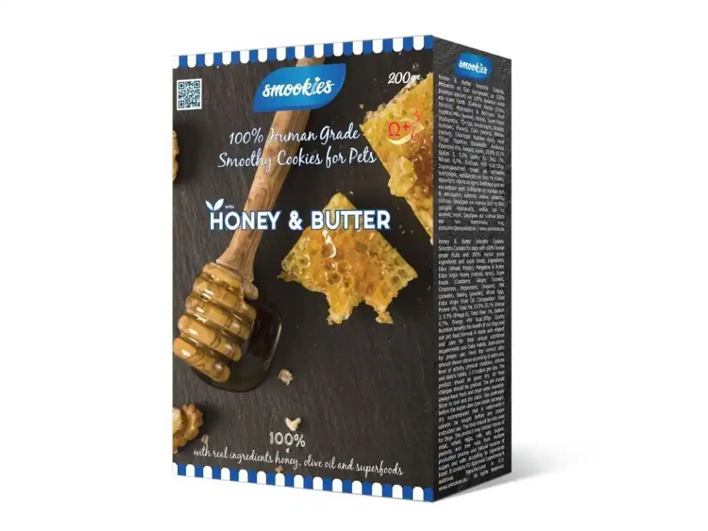 SMOOKIES Premium HONEY - medové sušenky 100% human grade, 200g Speciální Cena