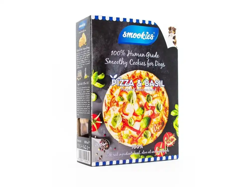 SMOOKIES Premium PIZZA BASIL - sušenky příchuť pizza a bazalka 100% human grade, 200g Koupit Online