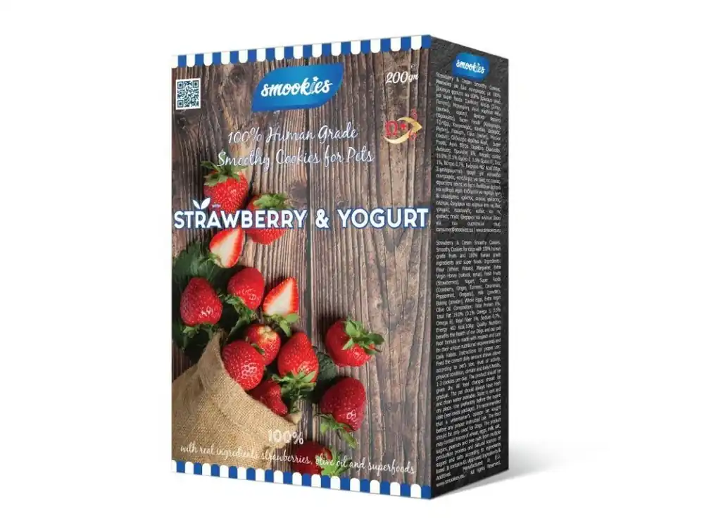 Nejlepší Cena SMOOKIES Premium STRAWBERRY - jahodové sušenky 100% human grade, 200g