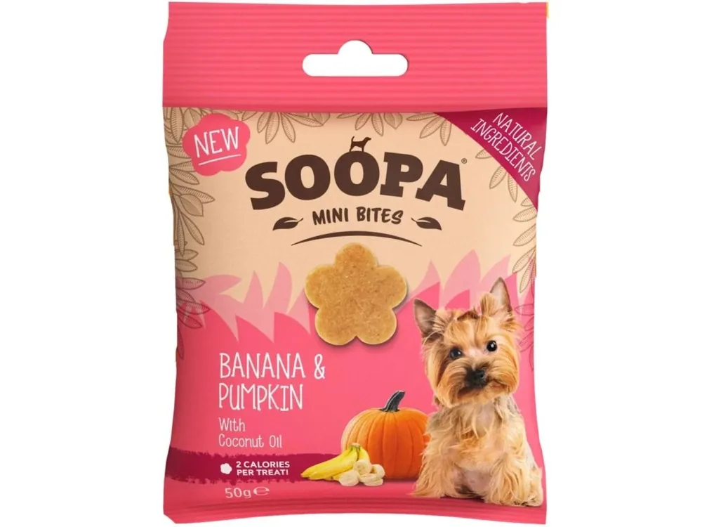 Ověřený Soopa Healthy Bites Mini s banánem a dýní 50 g